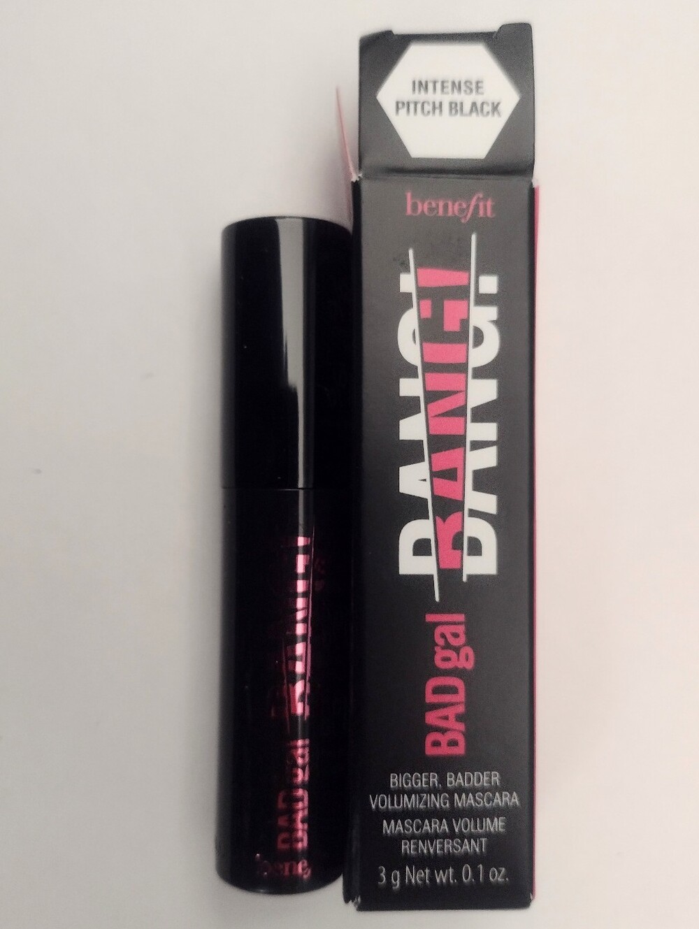 Benefit BADgal BANG! Mini Mascara, Intense Pitch Black, Volumizing New 3g Travel